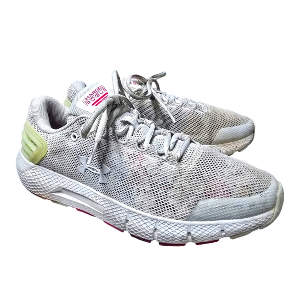 🟢 Under Armour Charged Rogue AMP Lace Up Sports Running Shoes 8.5